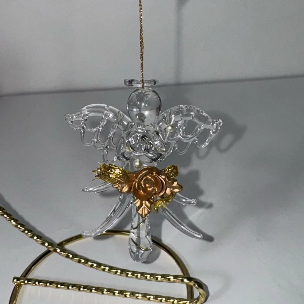 Vintage Spun Glass Angel Ornaments -Set of 6